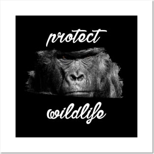 protect wildlife - gorilla Posters and Art